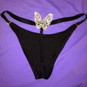 thong panty with butterfly
