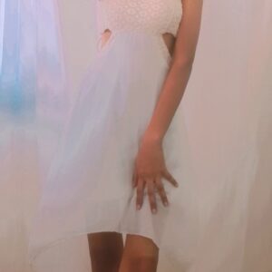 White long hot dress with jaali design