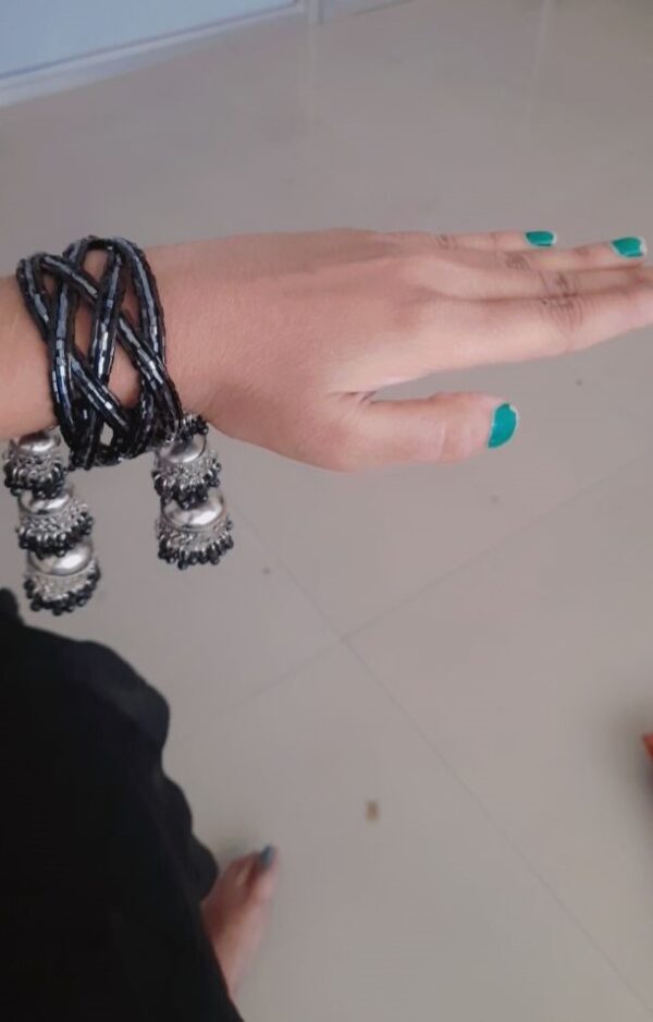 black silver latkan bracelet.